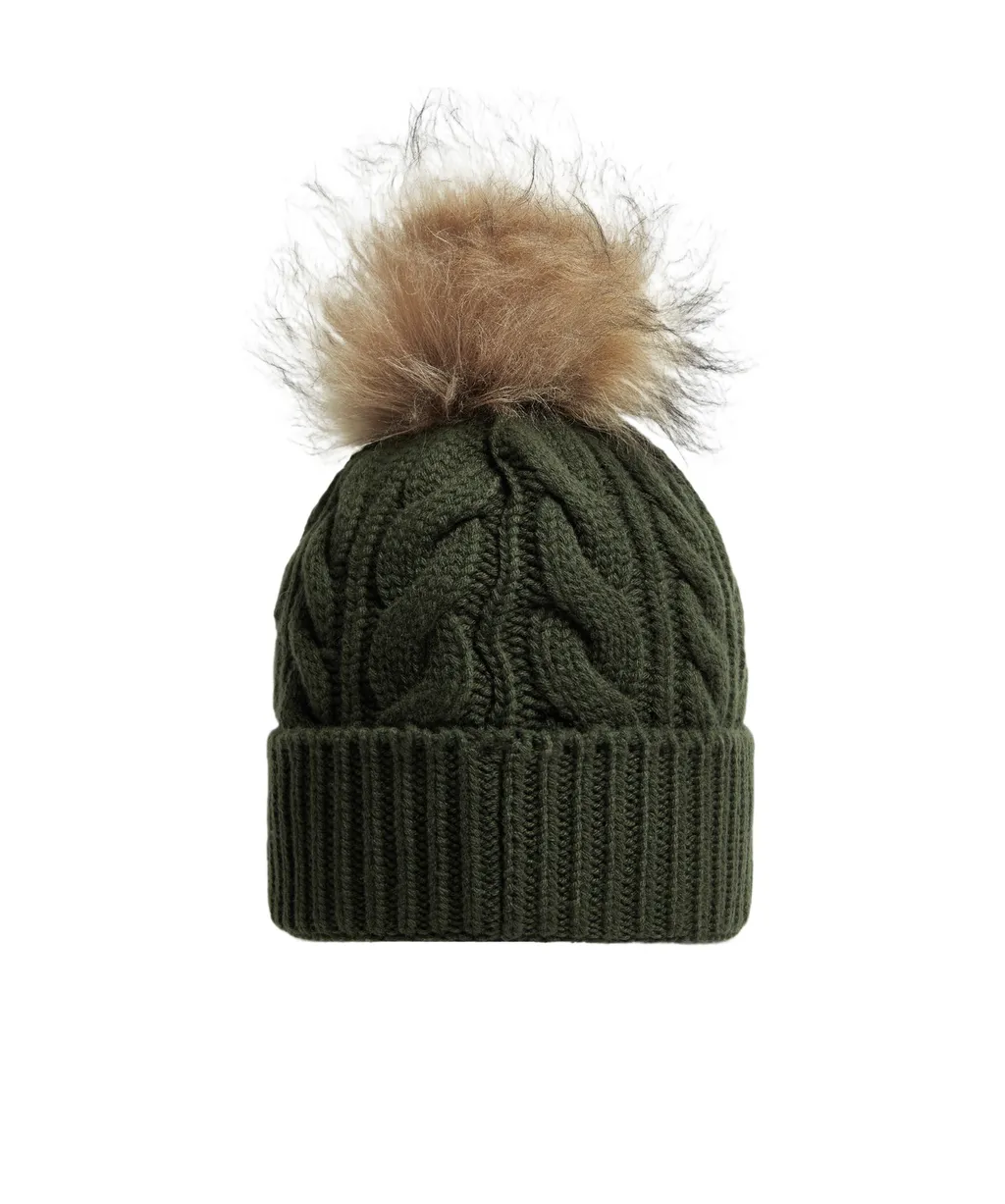Wool & Cashmere Beanie With Pom Pom