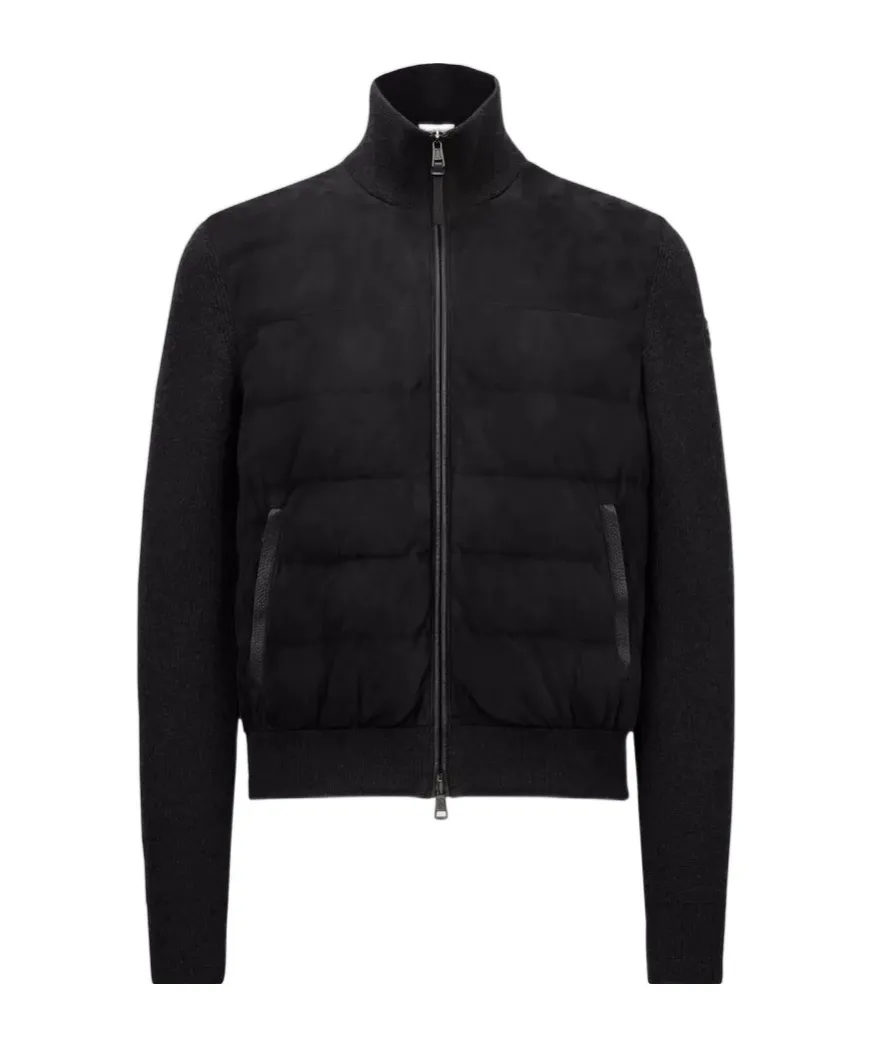 Padded Knit Zip-Up Cardigan