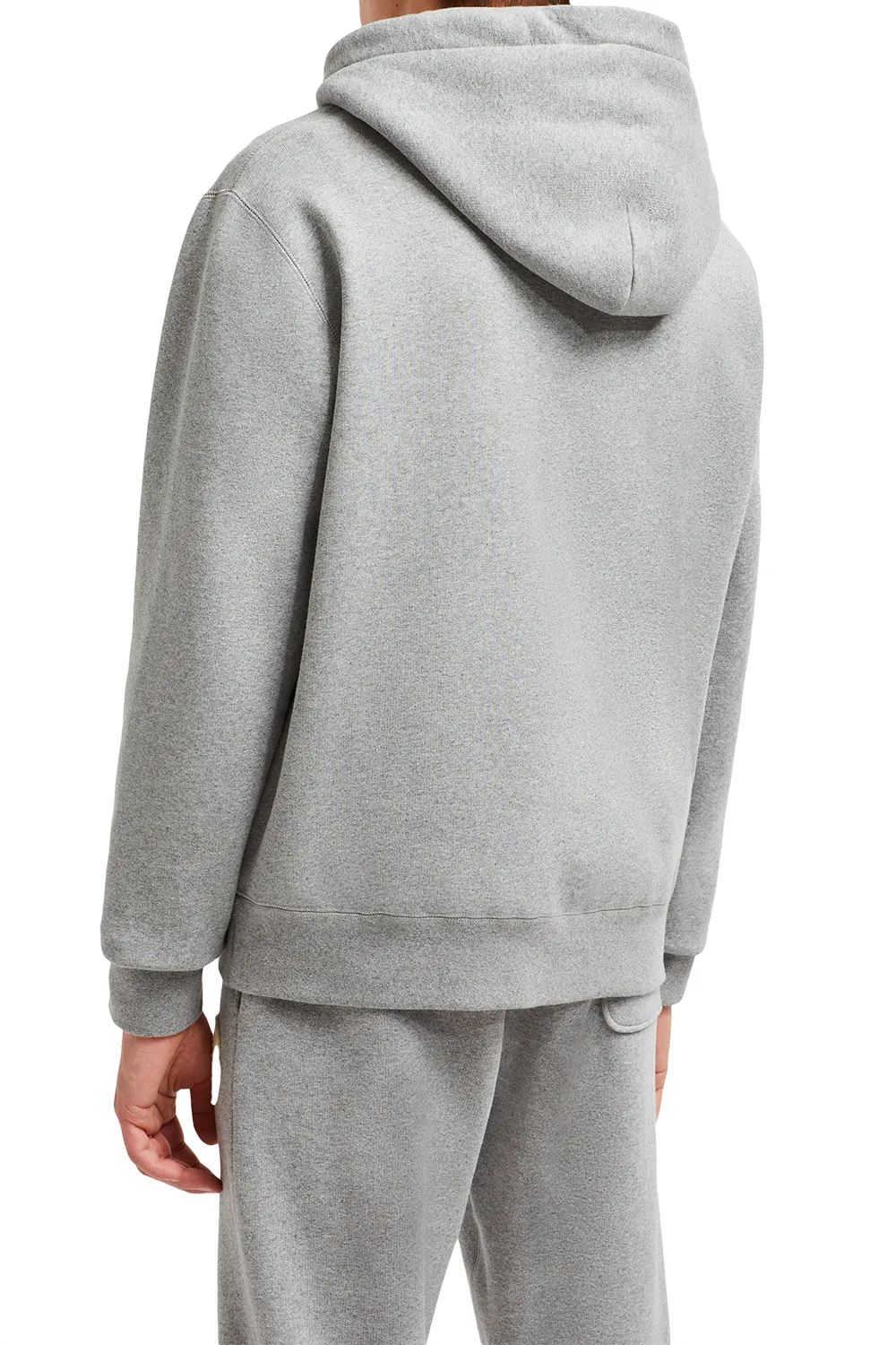 Logo Patch Zip-Up Drawstring Hoodie