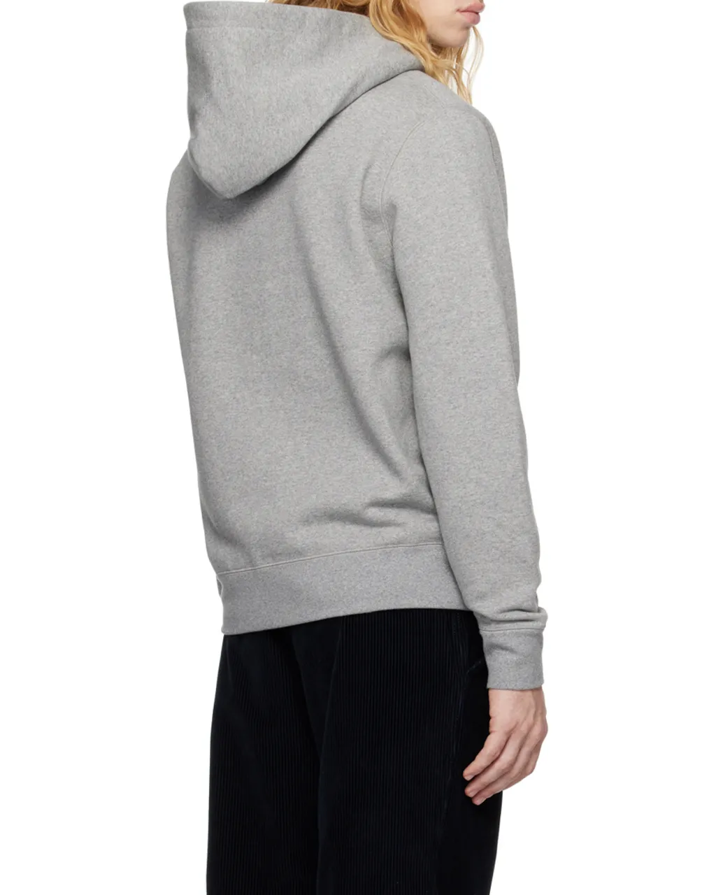 Logo Patch Zip-Up Drawstring Hoodie