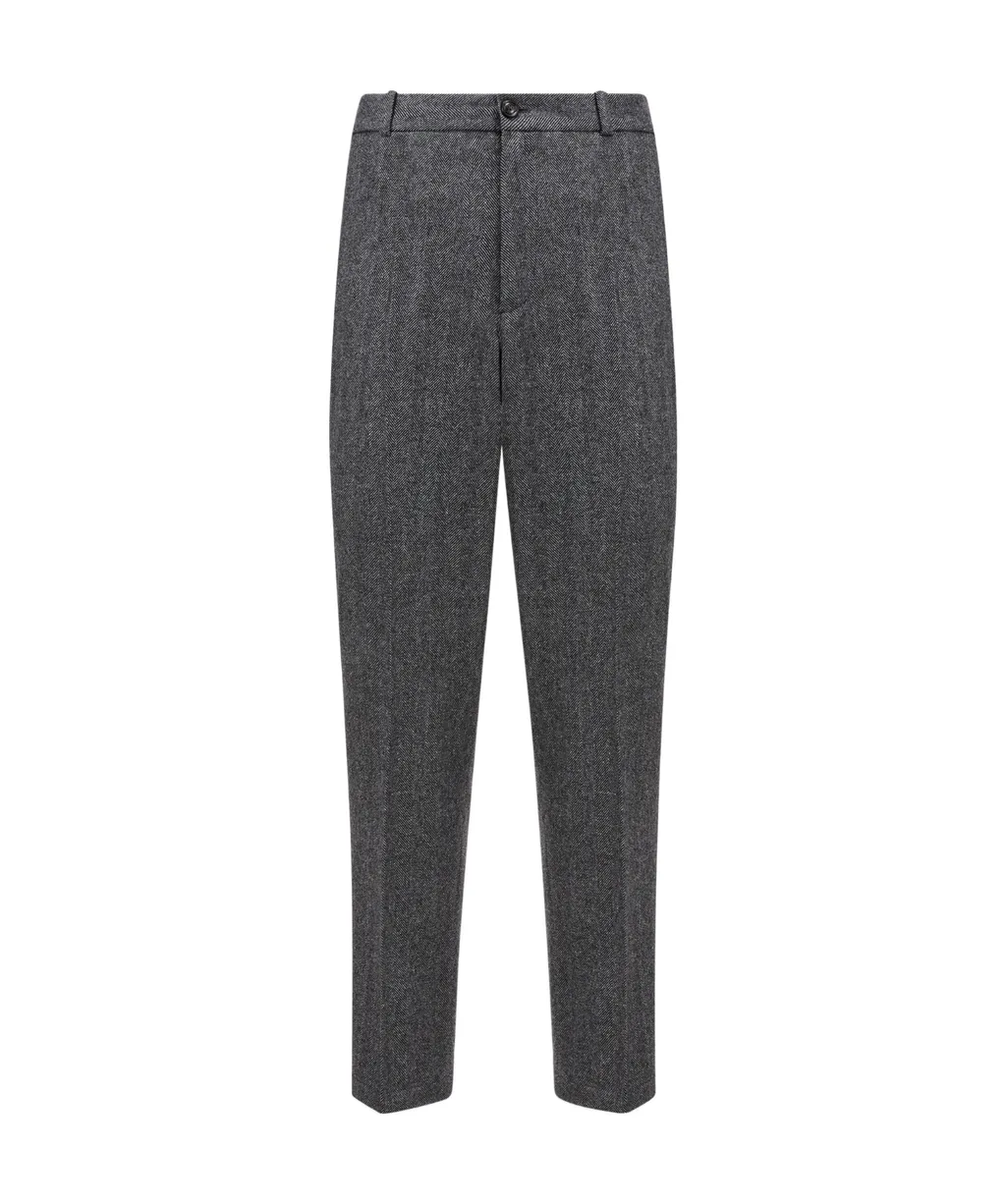 Logo Patch Straight-Leg Pants