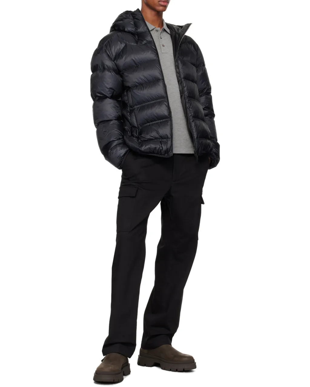 Logo-Patch Hooded Padded Jacket