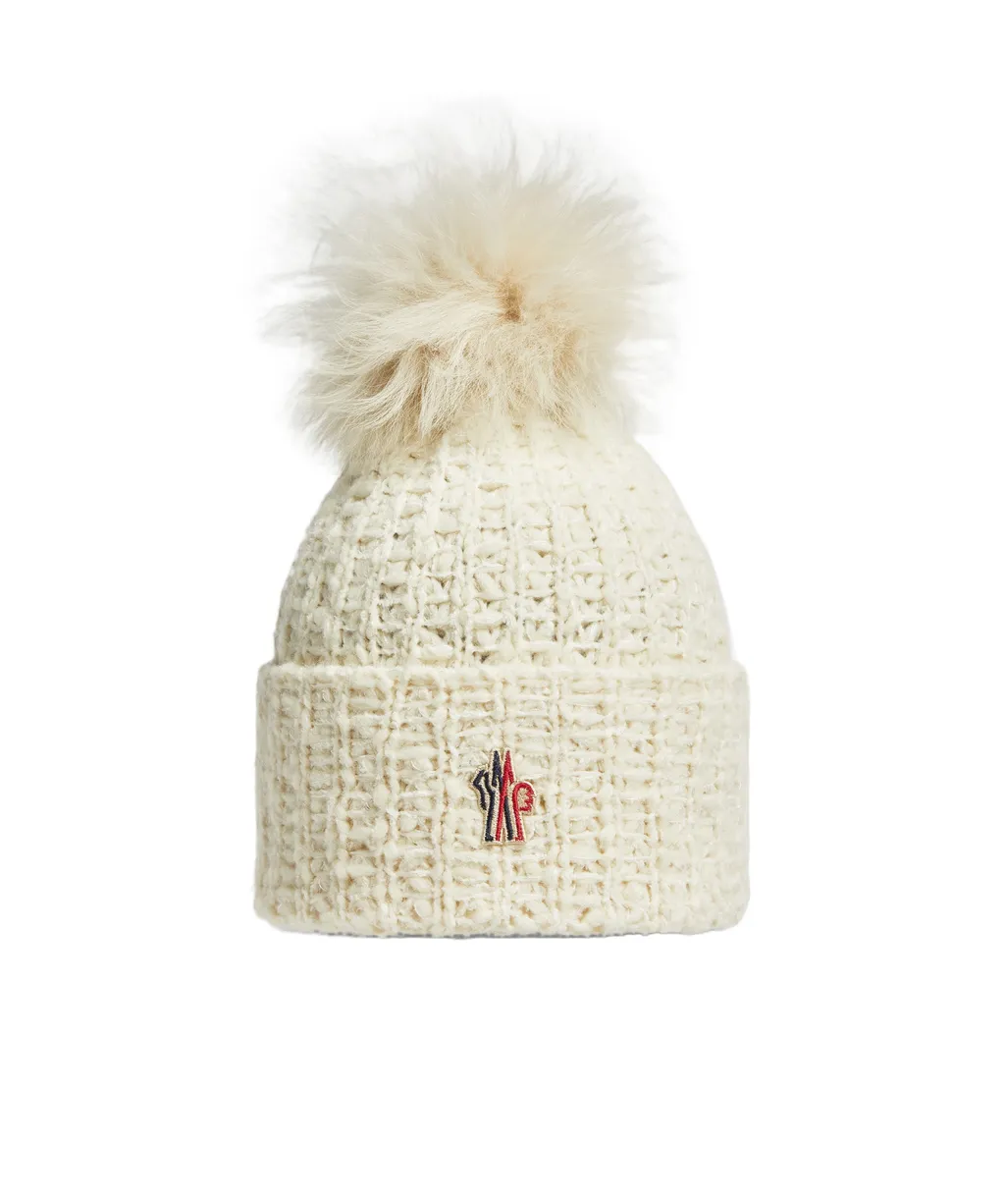 Logo Embroidered Pompom Beanie