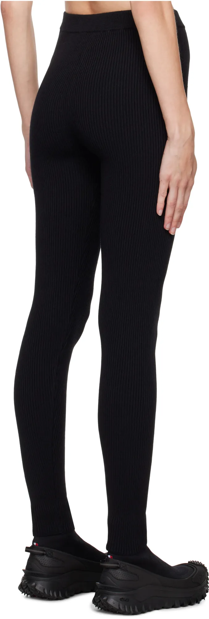 Logo Patch Ribbed Leggings