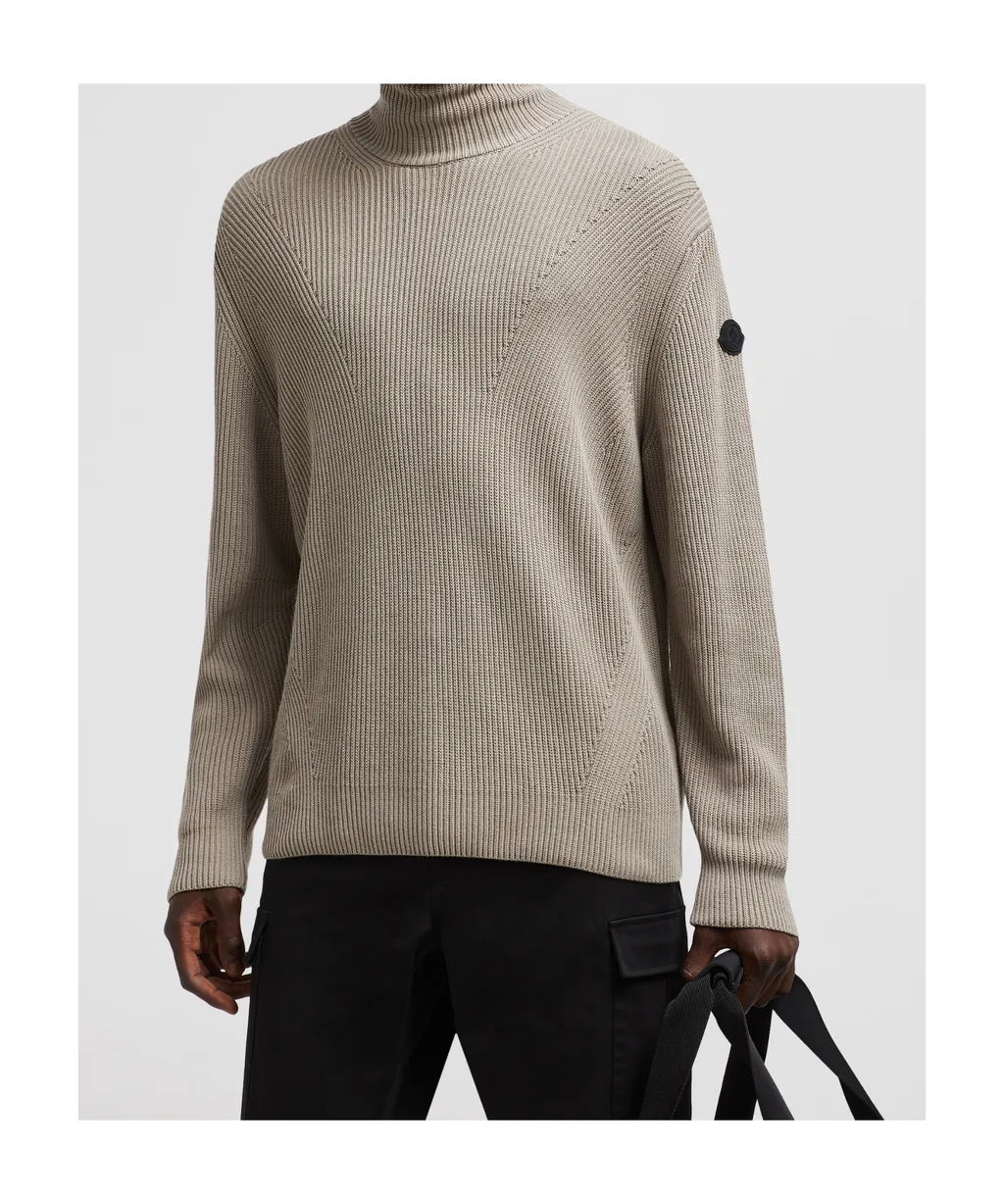 Logo Patch Turtleneck Knit Jumper