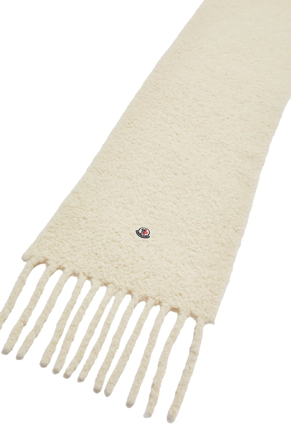 Logo Patch Brushed Fringed Scarf