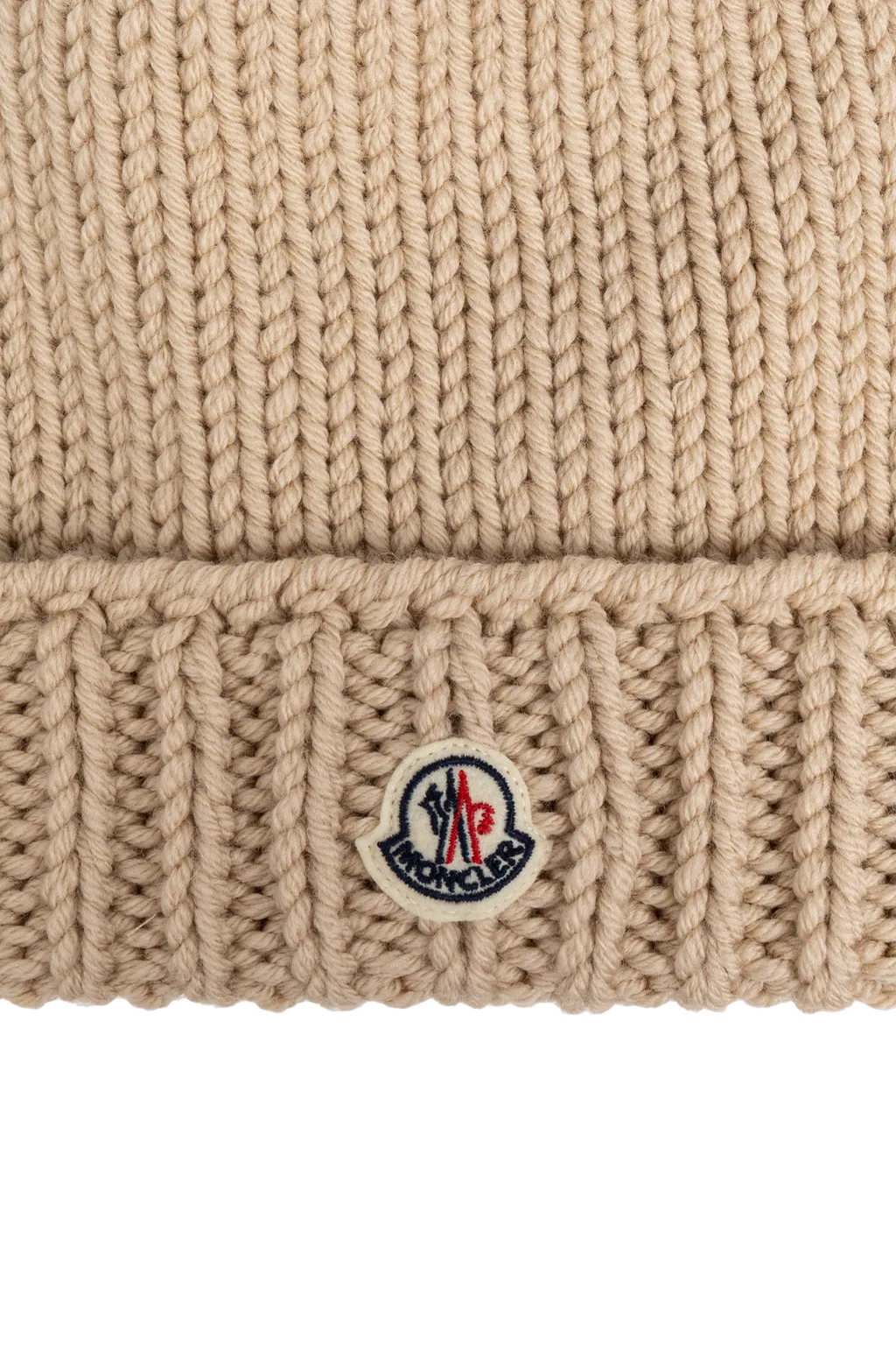 Logo Patch Ribbed Beanie