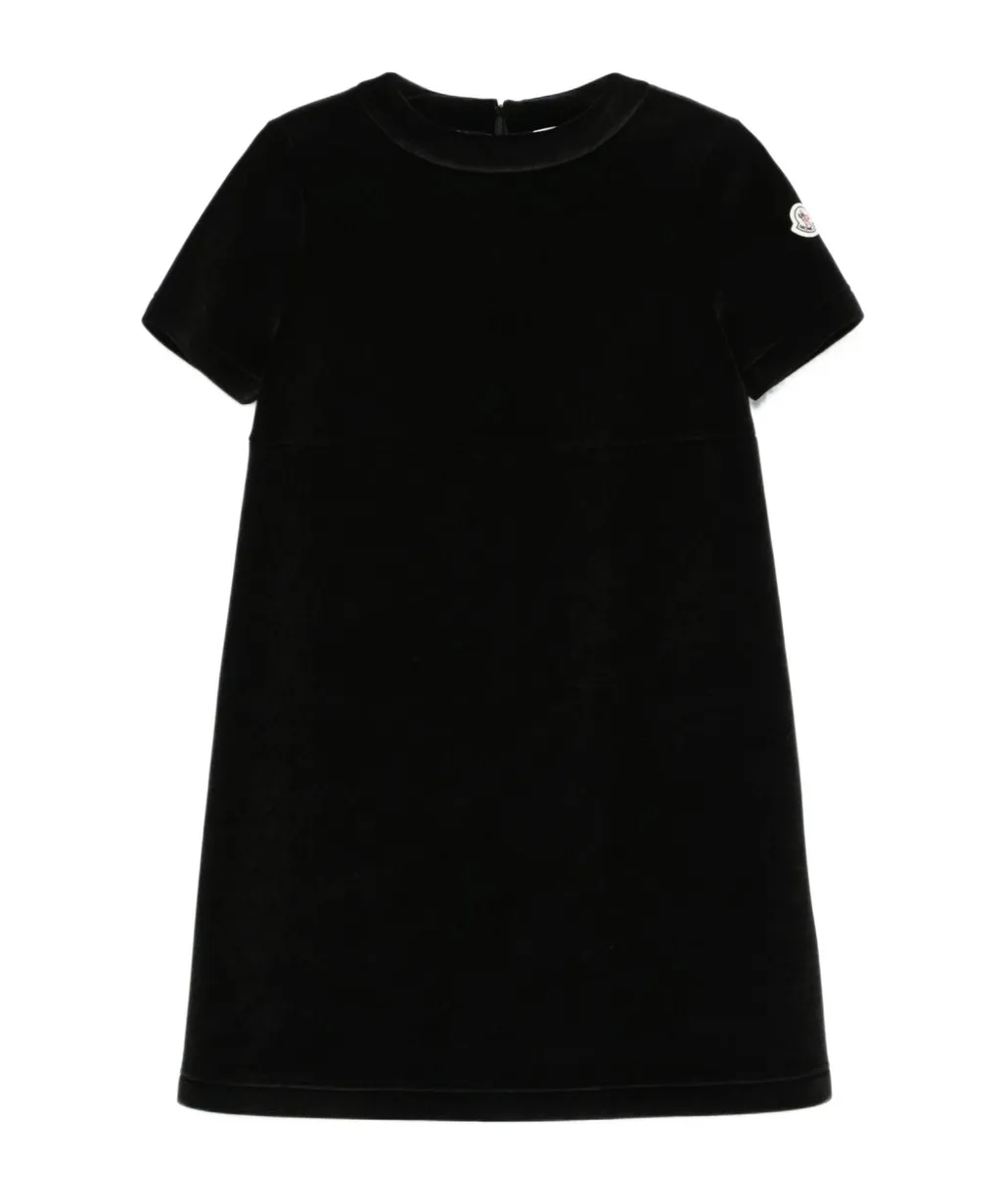 Logo Patch Velvet Mini Dress