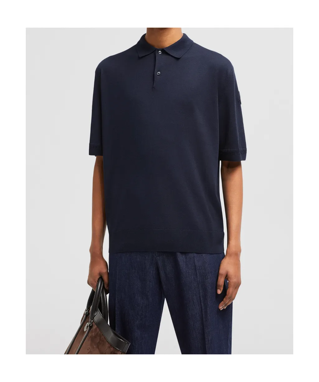 Logo Patch Short-Sleeved Polo Shirt