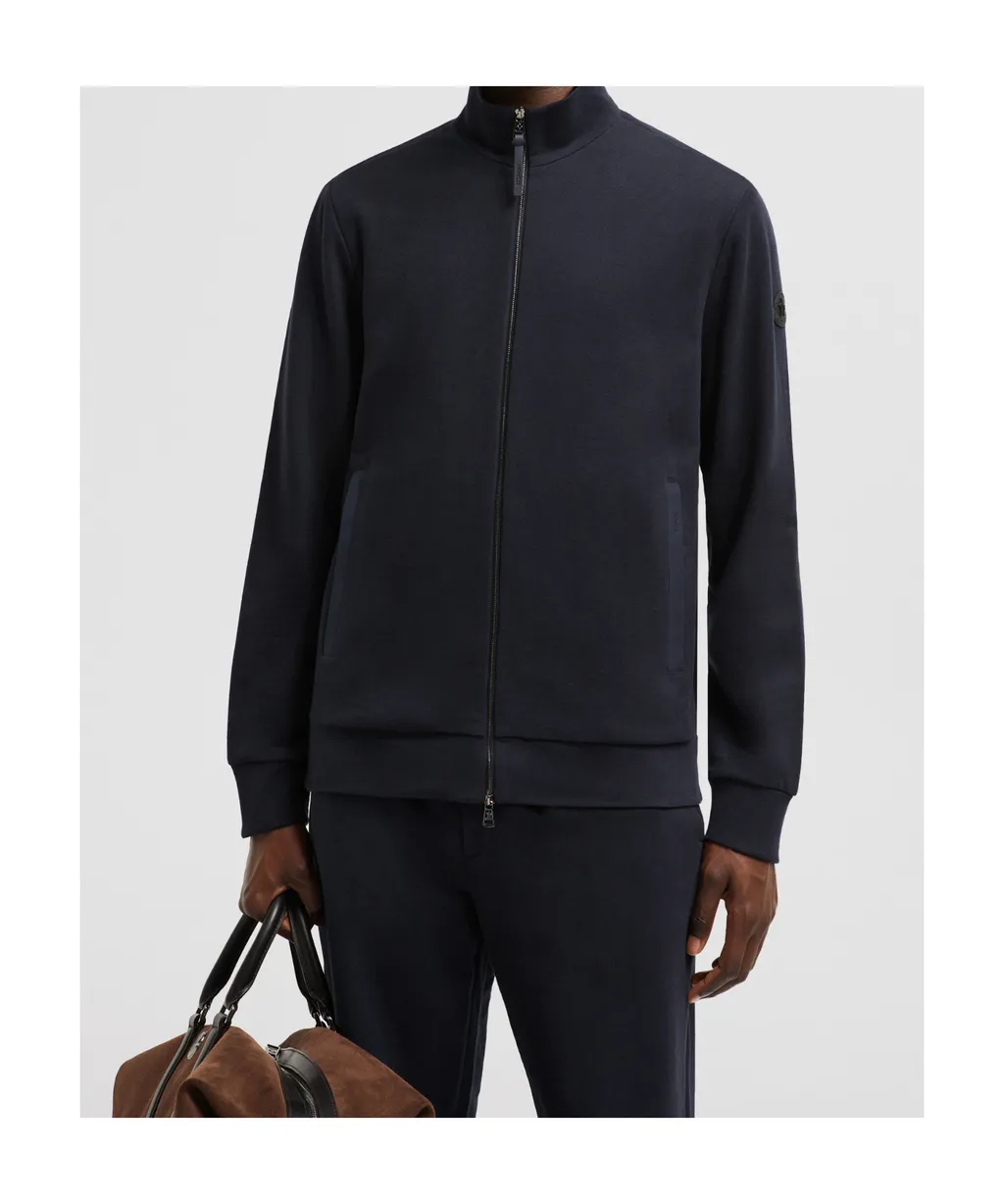 Suede-Trimmed Cotton & Cashmere Sweatshirt