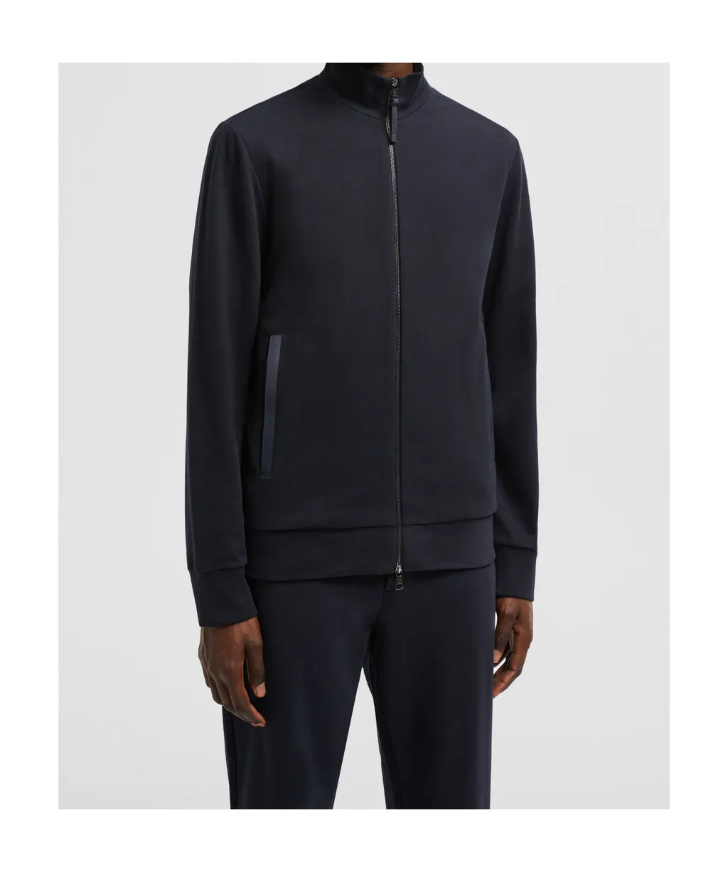 Suede-Trimmed Cotton & Cashmere Sweatshirt