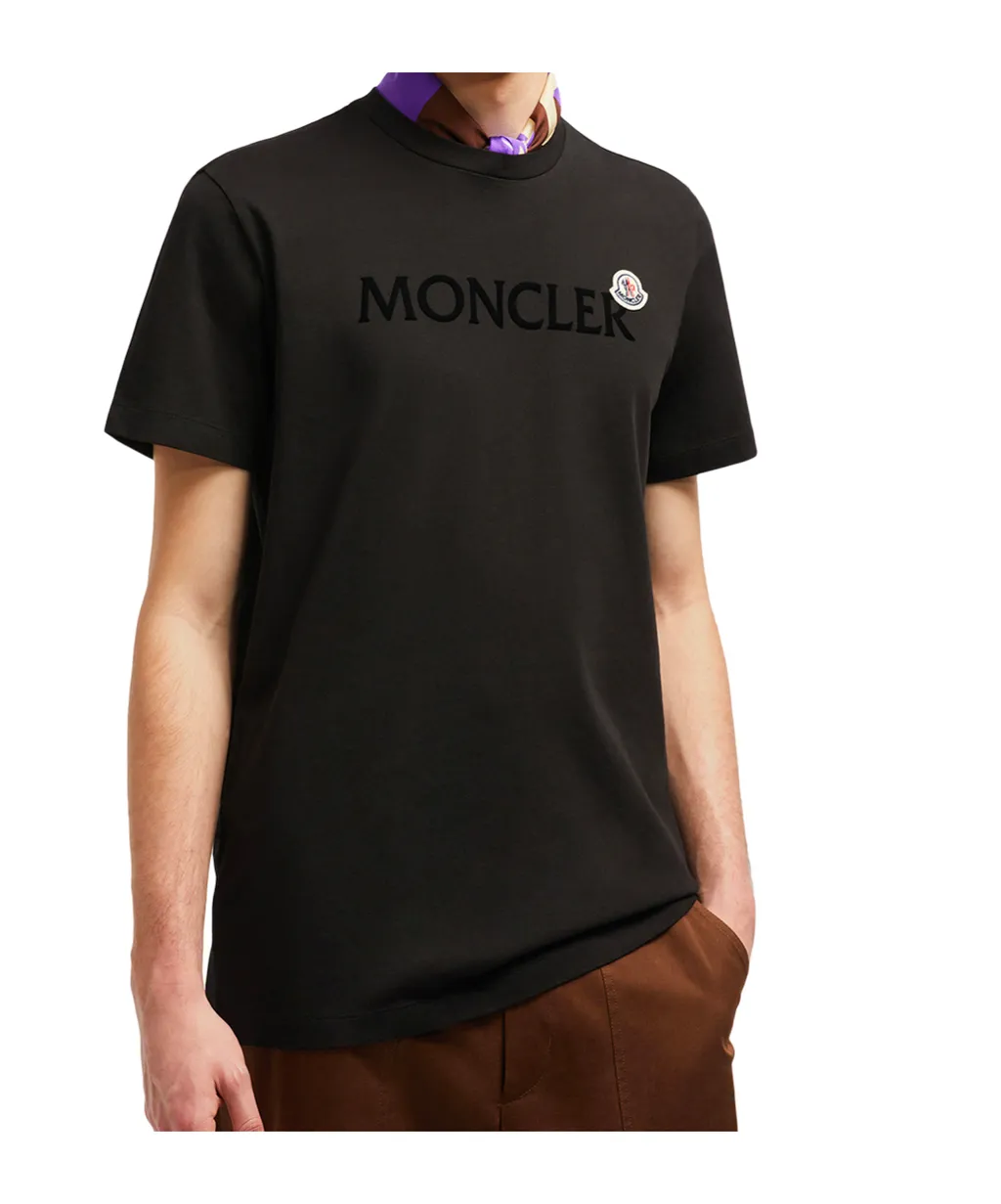 Flocked Logo Crewneck T-Shirt
