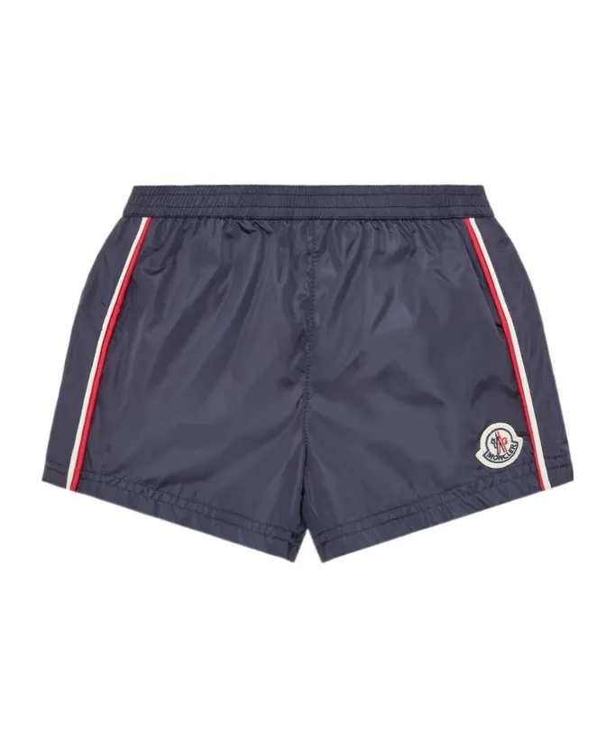 Tricolor-Trimmed Swim Shorts