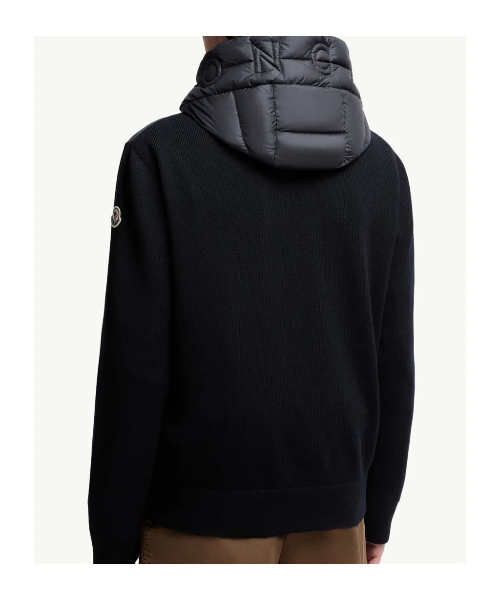 Panelled Zip-Up Hooded Cardigan
