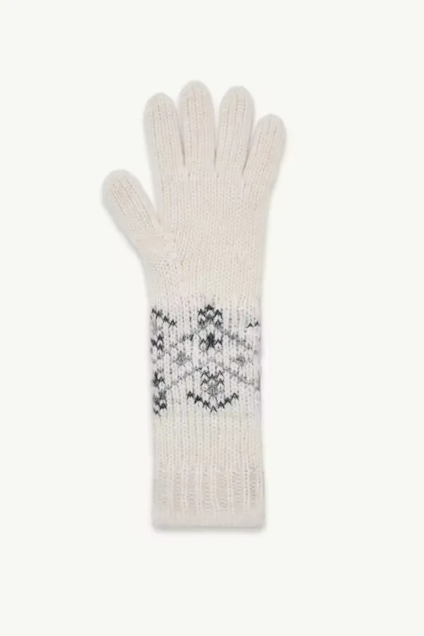 Crystal-Embroidered Knit Gloves