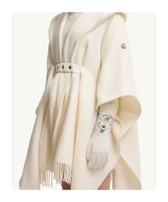 Crystal-Embroidered Knit Gloves