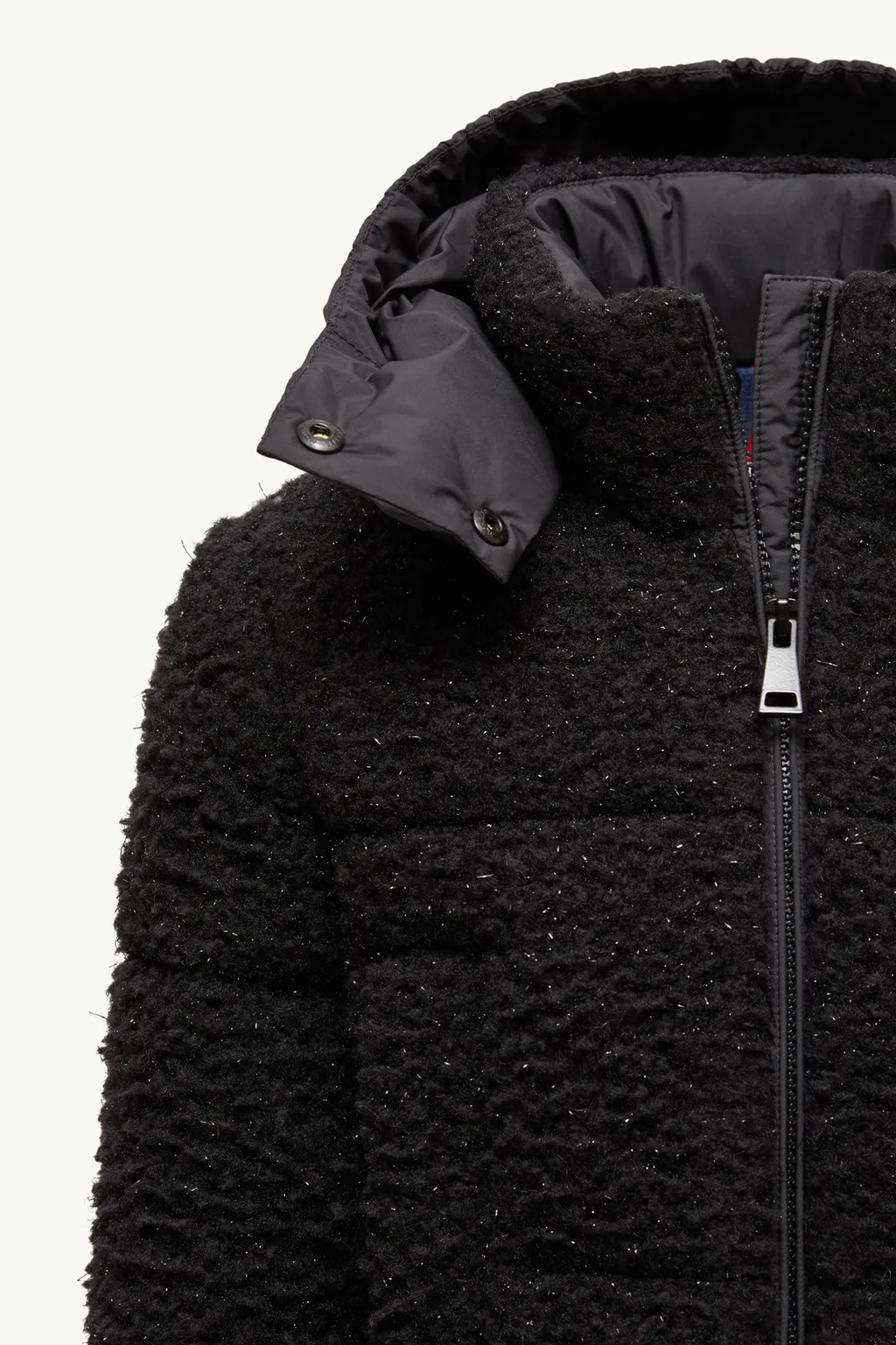 Zambaga Metallic Teddy Hooded Down Jacket
