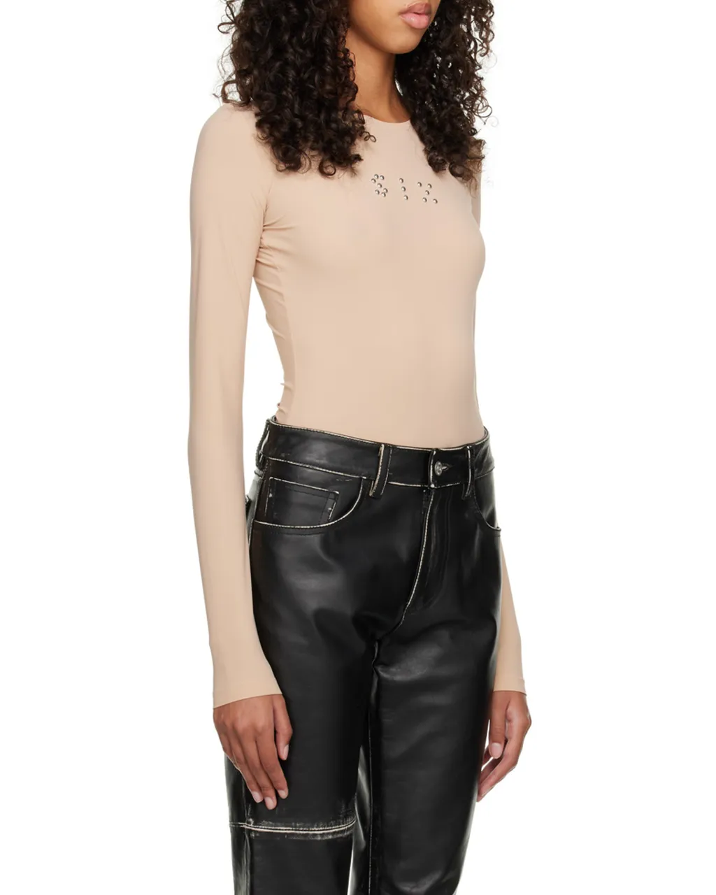 Stud-Embellished Long-Sleeved Body
