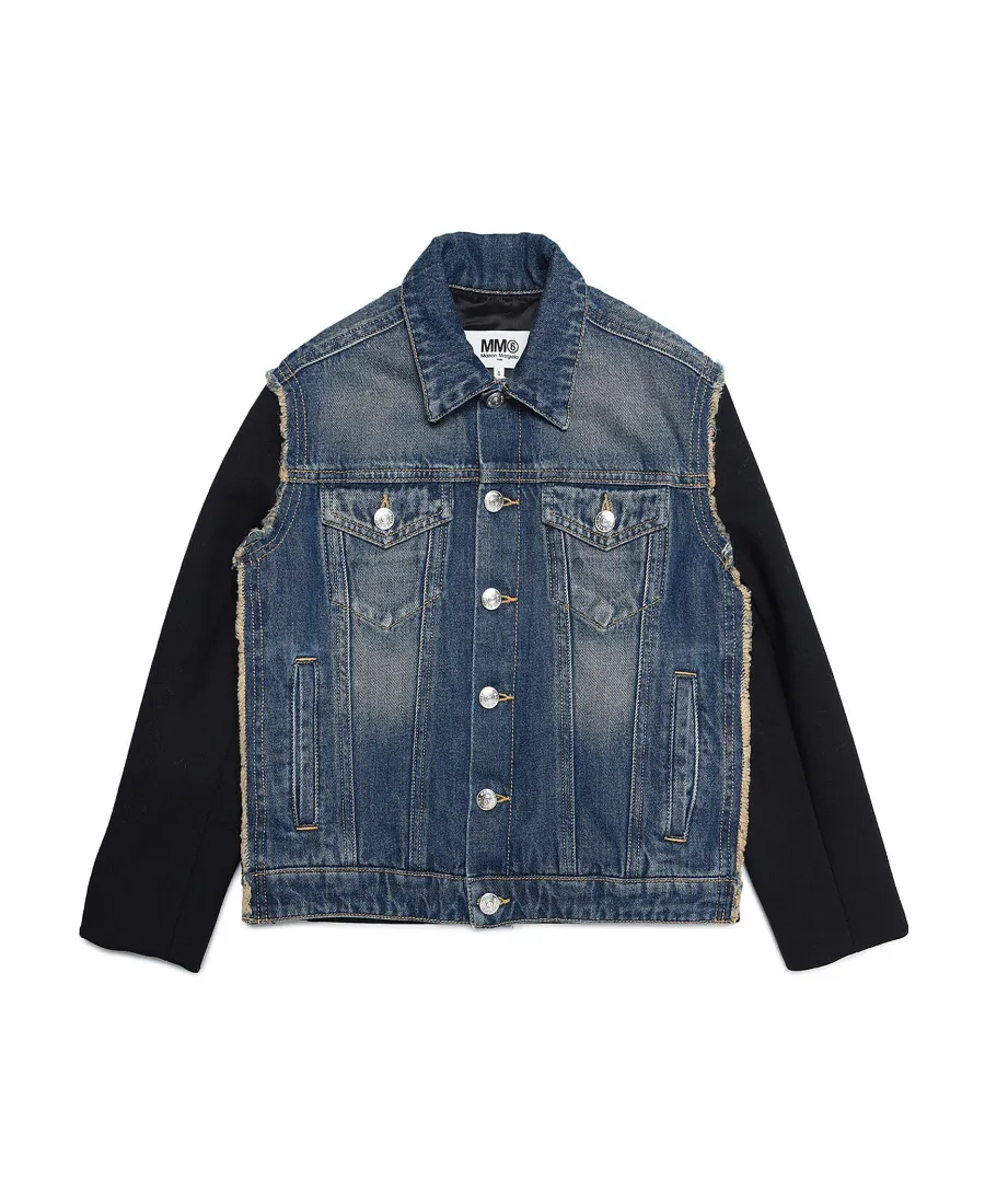 Panelled Long-Sleeve Denim Jacket