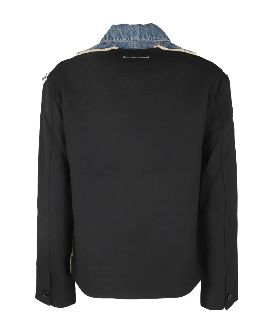 Panelled Long-Sleeve Denim Jacket