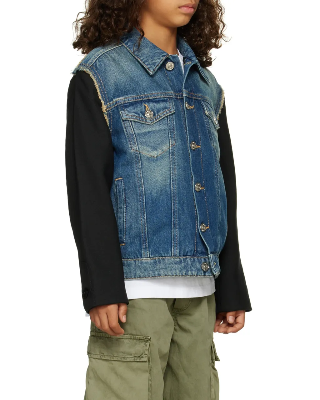 Panelled Long-Sleeve Denim Jacket