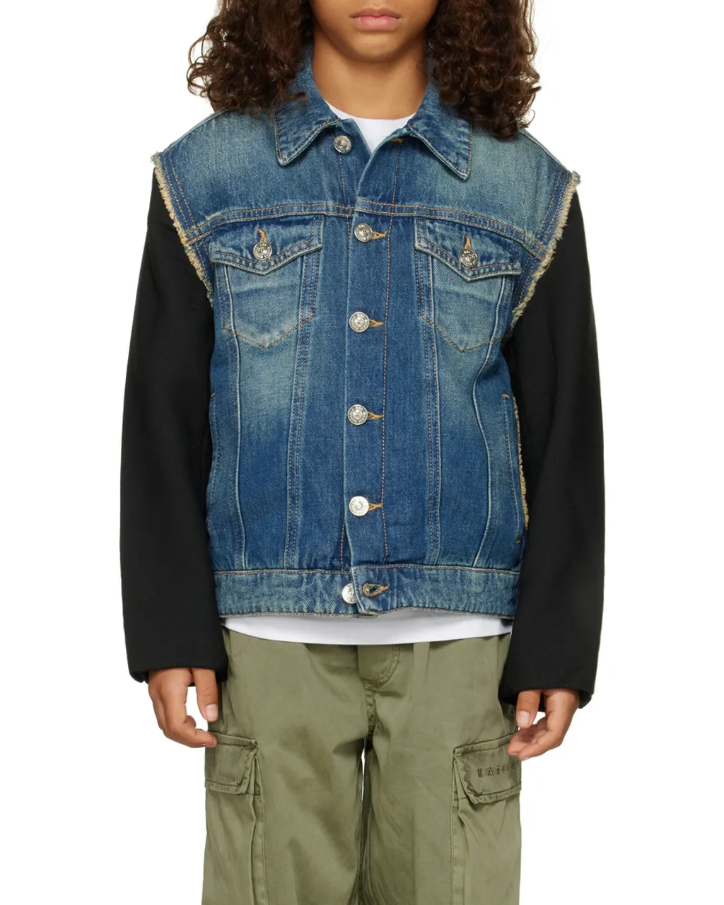 Panelled Long-Sleeve Denim Jacket