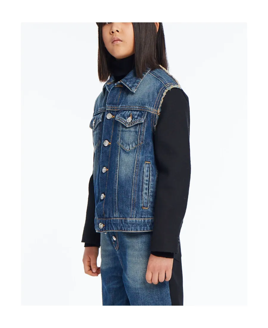 Panelled Long-Sleeve Denim Jacket