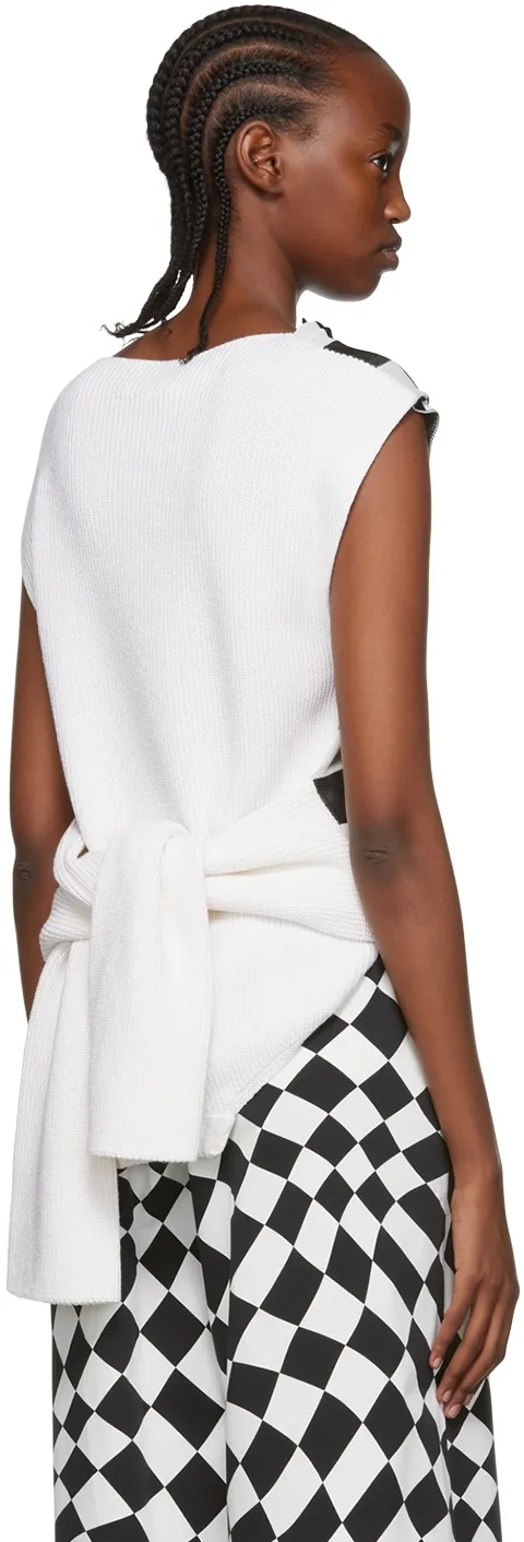 Logo-Spliced Sleeveless Knit Pullover