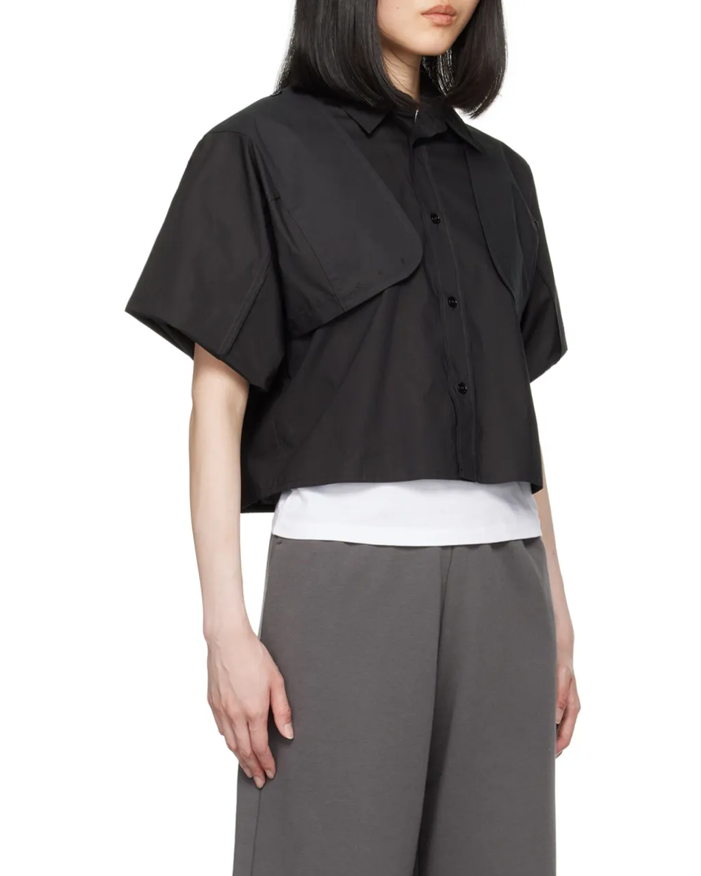 Wide-Sleeved Cropped Shirt