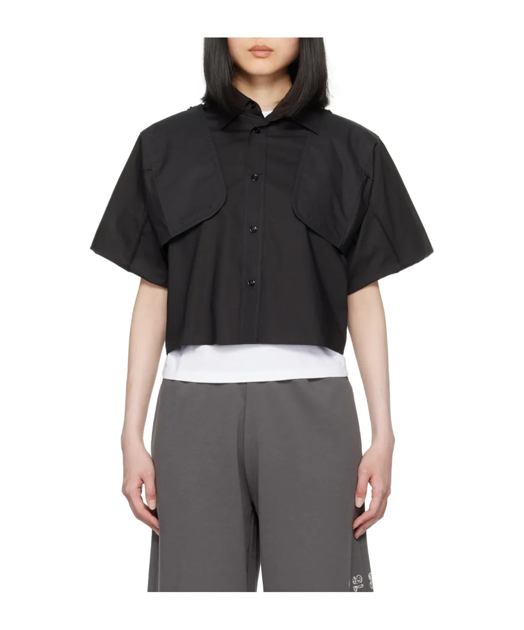 Wide-Sleeved Cropped Shirt