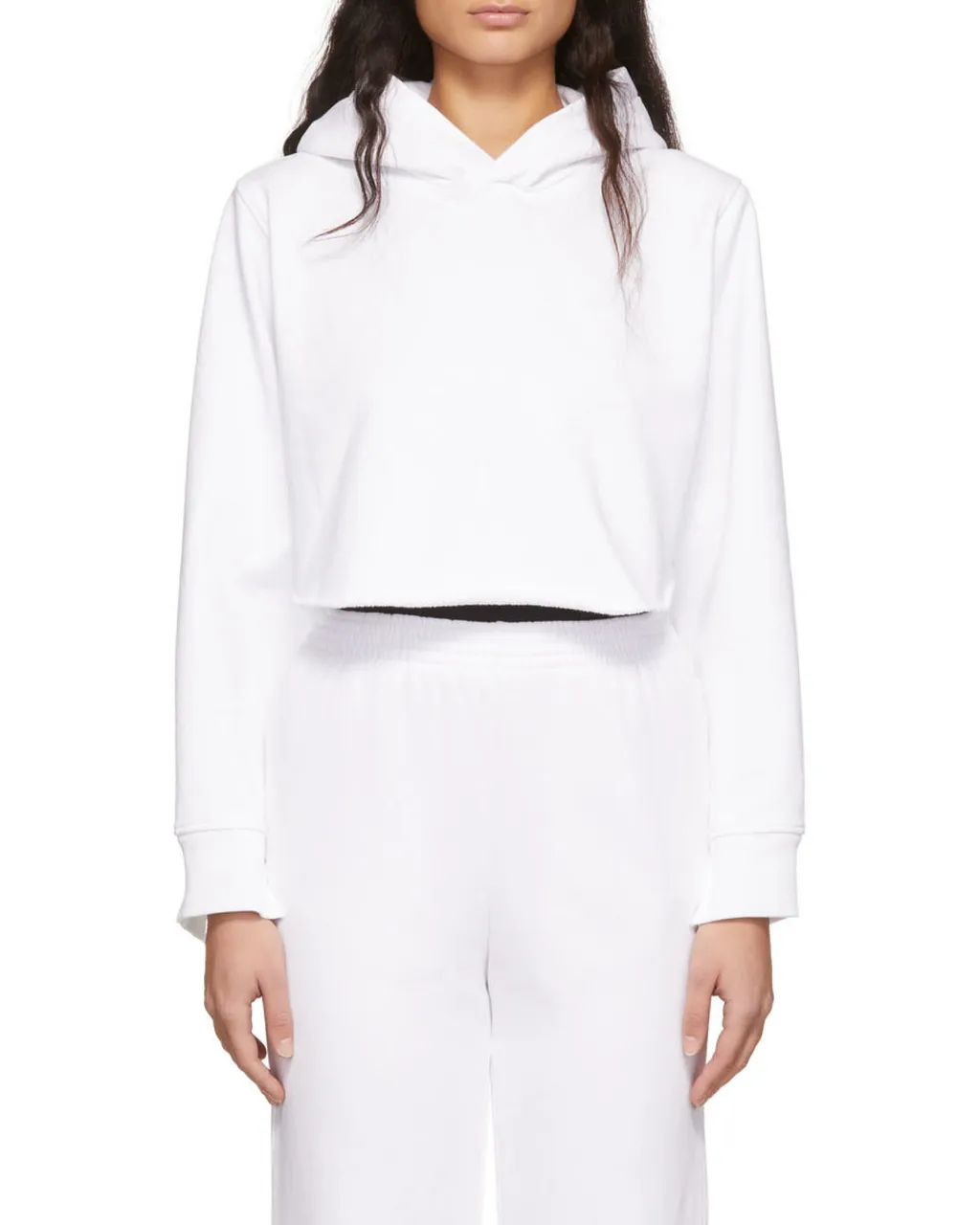 Cut-Out Sleeve Cropped Hoodie