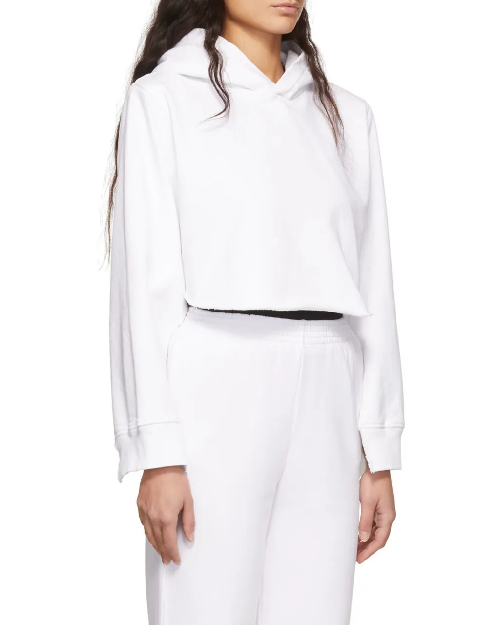 Cut-Out Sleeve Cropped Hoodie
