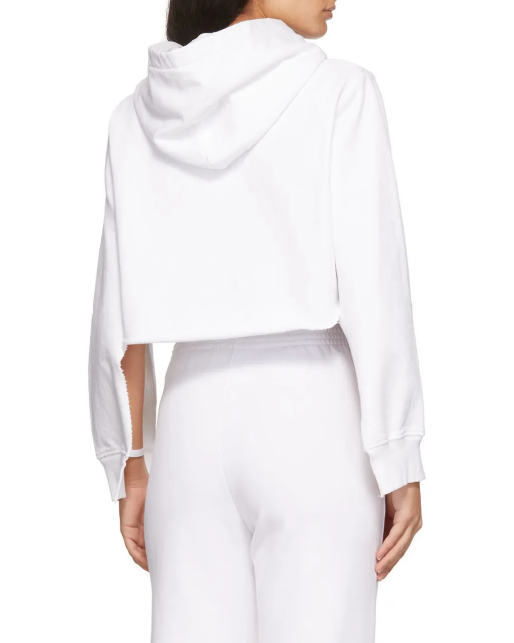 Cut-Out Sleeve Cropped Hoodie