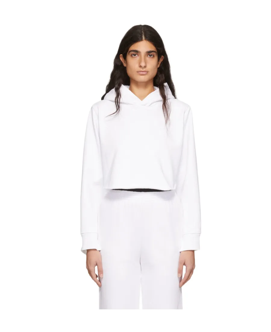 Cut-Out Sleeve Cropped Hoodie