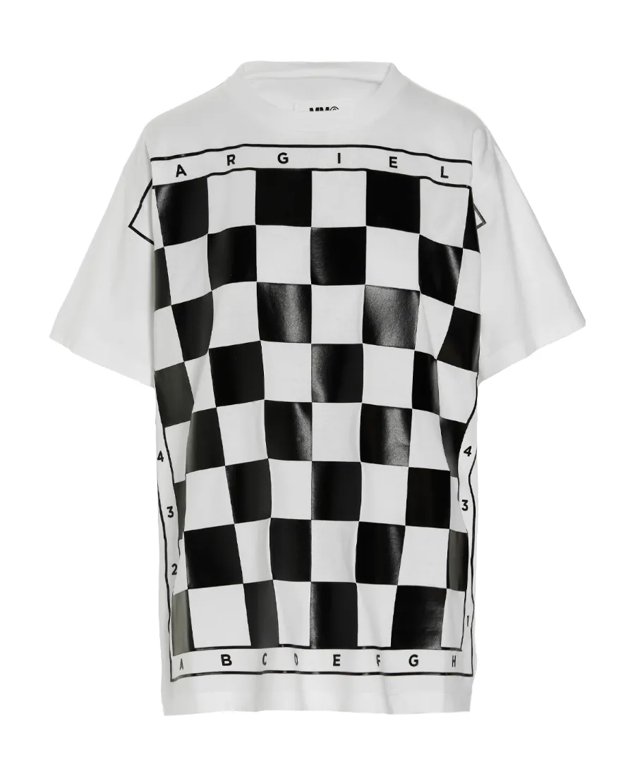 Checked Crewneck T-Shirt