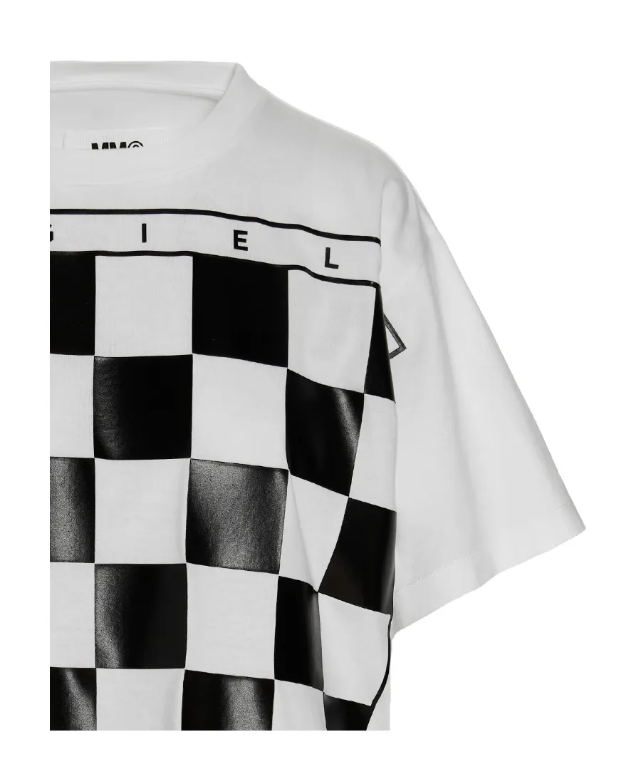 Checked Crewneck T-Shirt
