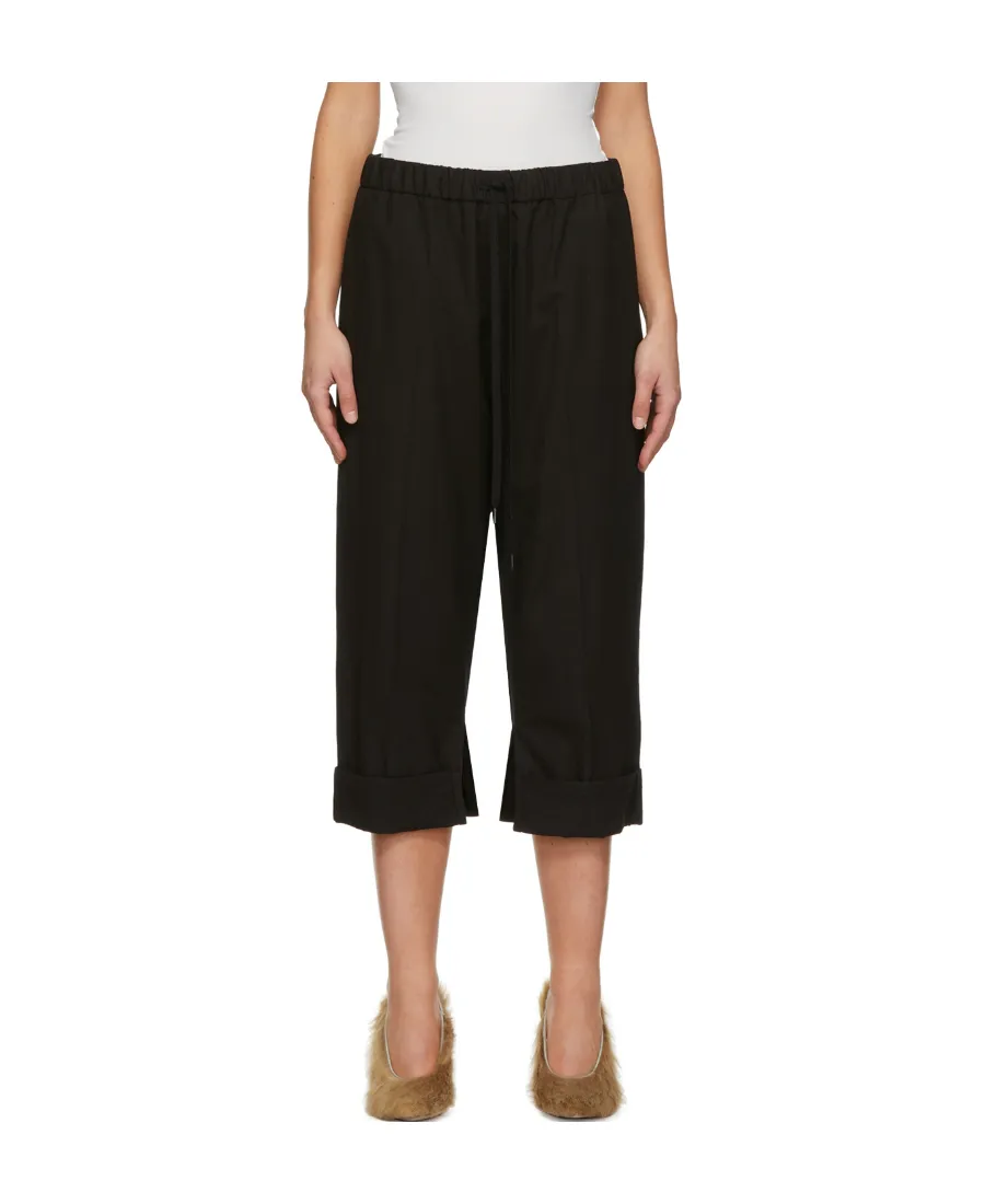 Slit-Detail Cropped Trousers