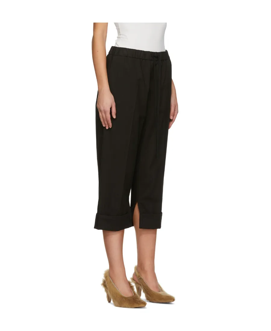 Slit-Detail Cropped Trousers
