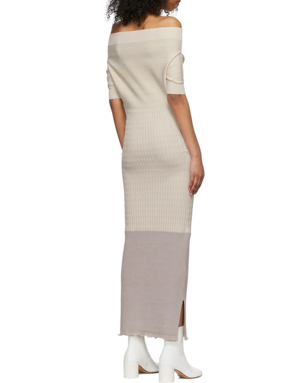Spliced Off-The-Shoulder Dress