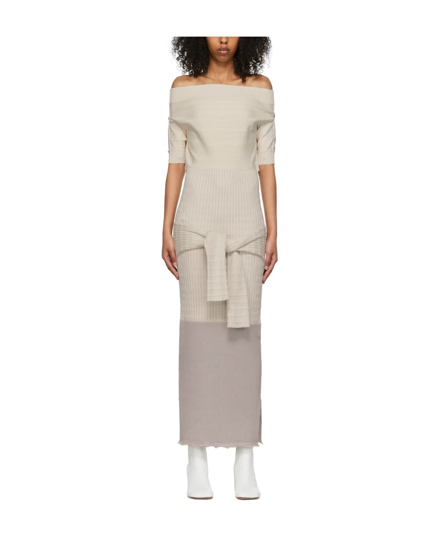 Spliced Off-The-Shoulder Dress