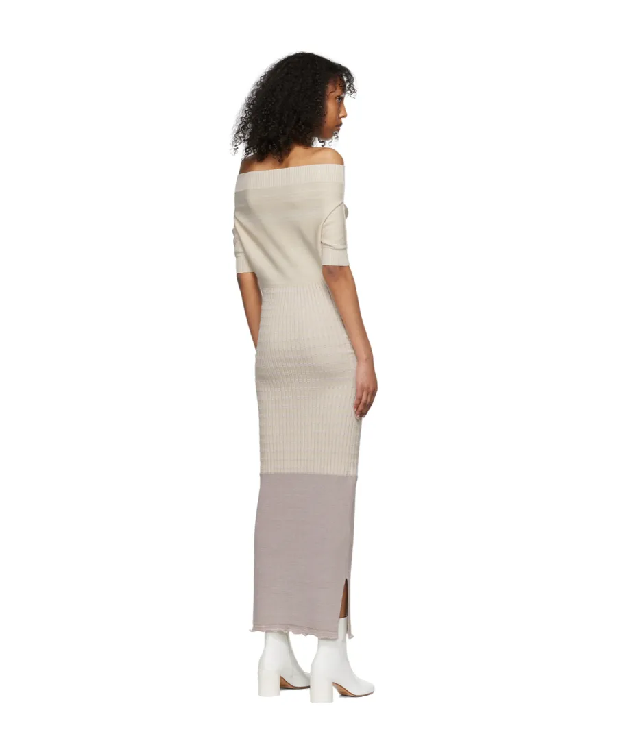 Spliced Off-The-Shoulder Dress