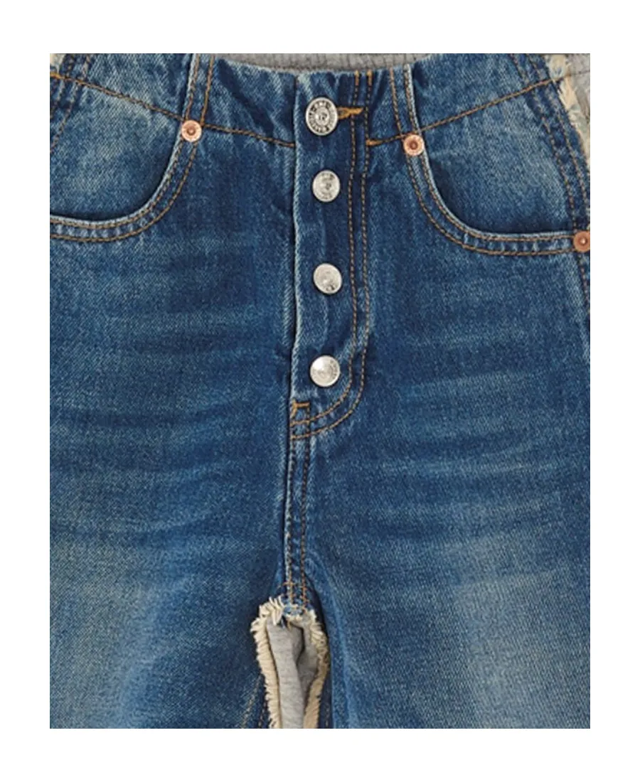 Two-Tone Denim Shorts