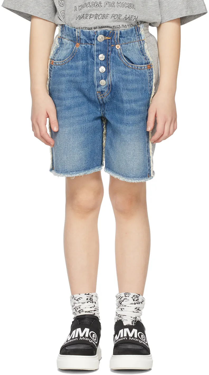 Two-Tone Denim Shorts