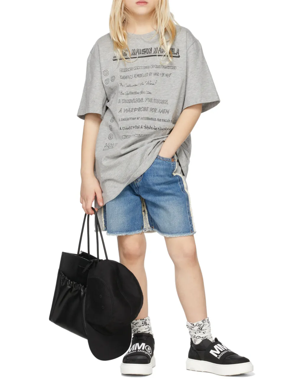 Two-Tone Denim Shorts