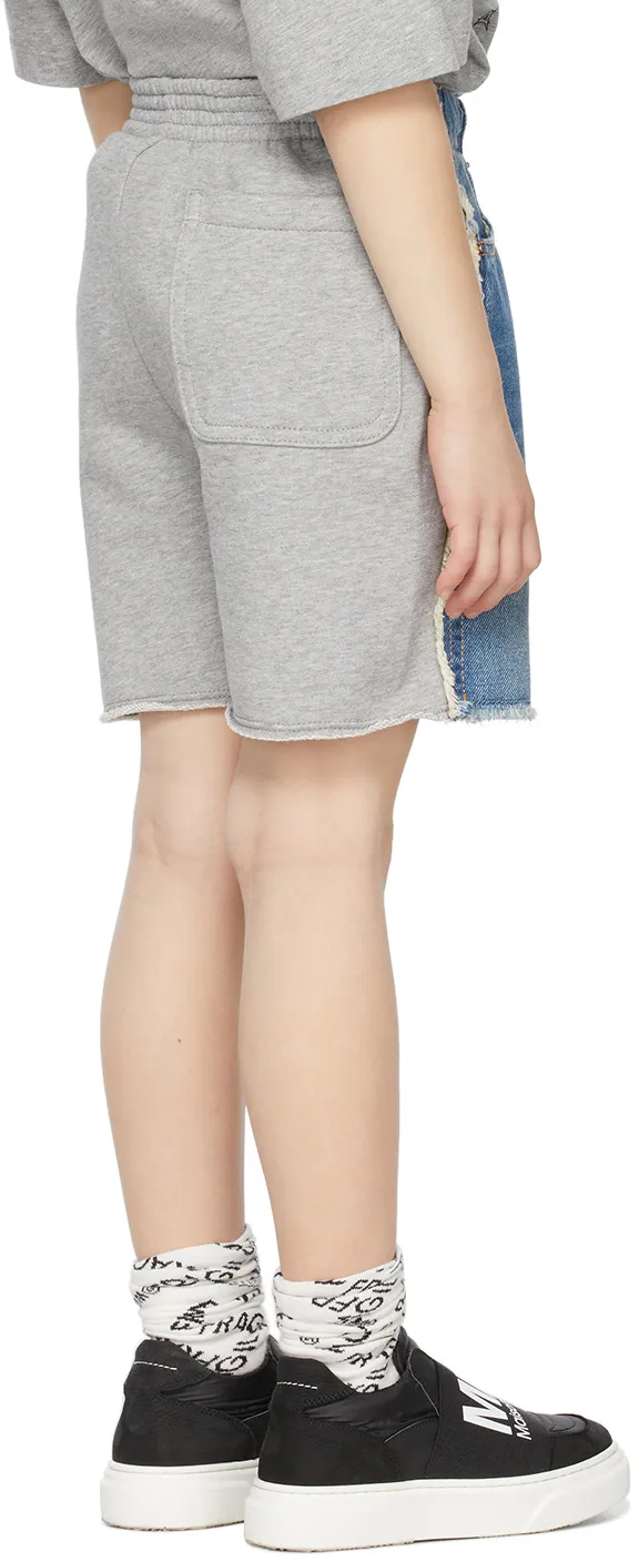 Two-Tone Denim Shorts