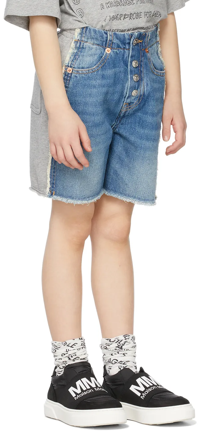 Two-Tone Denim Shorts