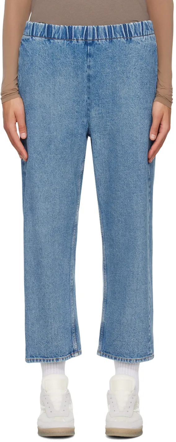 Cropped Blue Denim Trousers