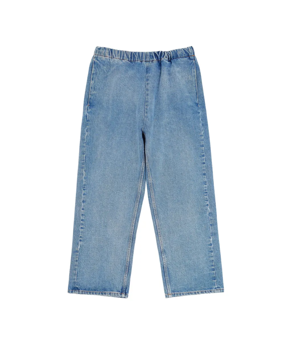 Cropped Blue Denim Trousers