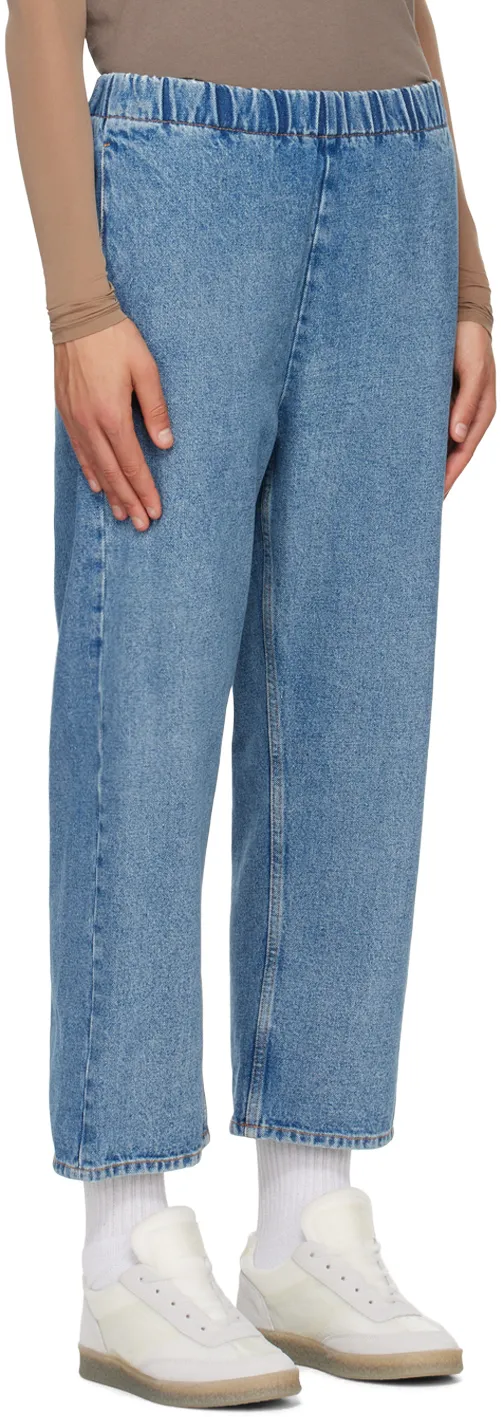 Cropped Blue Denim Trousers