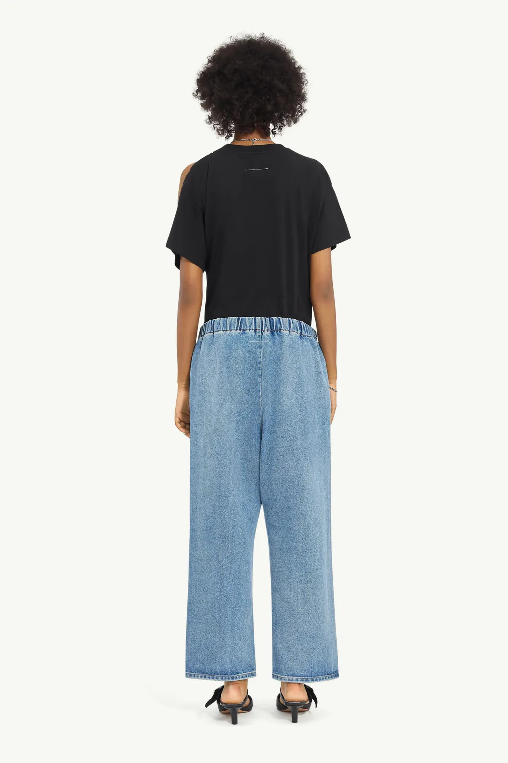Cropped Blue Denim Trousers